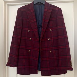 Zenbriele Men's Plaid Wool Blend Single Breasted Vent Blazer Jacket Plaid SZ R36